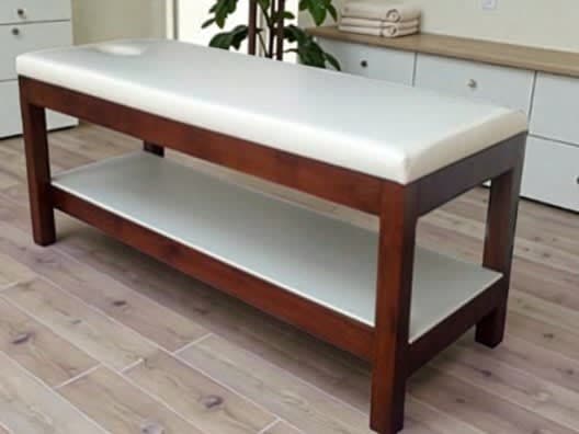 Köşeli Tasarım Kayın Masif Masaj Yatağı - Modern Ahşap Terapi ve Masaj Masası - Profesyonel spa ve wellness ekipmanı