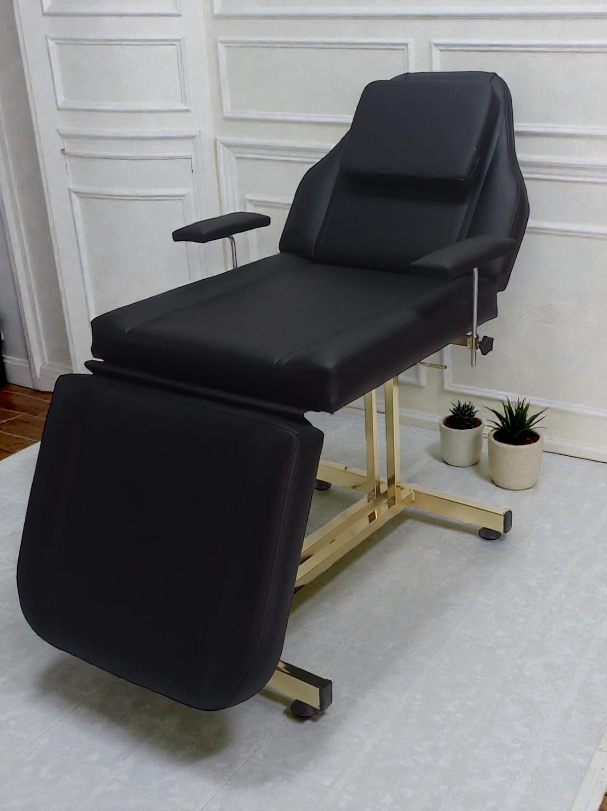 Profesyonel Cilt Bakım Sedyesi - Leke Tutmayan Siyah Deri Estetik Yatağı - Profesyonel spa ve wellness ekipmanı