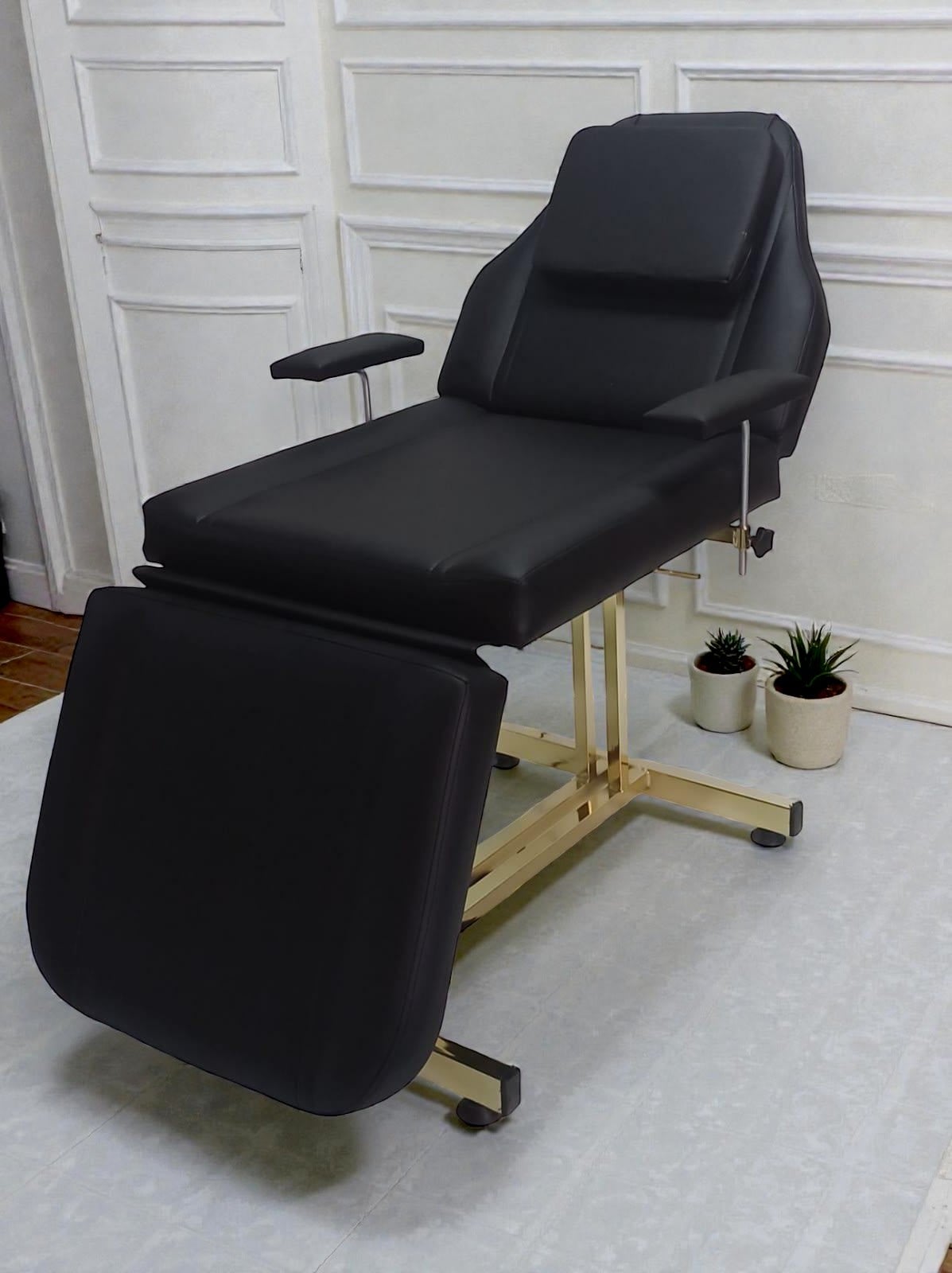 Profesyonel Cilt Bakım Sedyesi - Leke Tutmayan Siyah Deri Estetik Yatağı - Profesyonel spa ve wellness ekipmanı