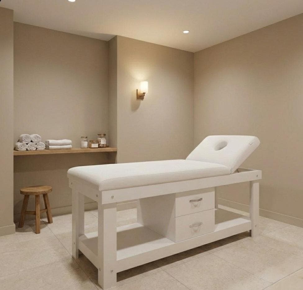 Çekmeceli Ahşap Cilt Bakım ve Masaj Sedyesi: Fonksiyonellik ve Şıklık - Profesyonel spa ve wellness ekipmanı