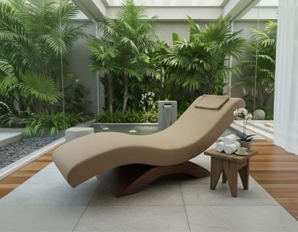 Su Kontrası Gövdeli ve Deri Kaplamalı Suya Dayanıklı Spa Şezlongu - Profesyonel spa ve wellness ekipmanı