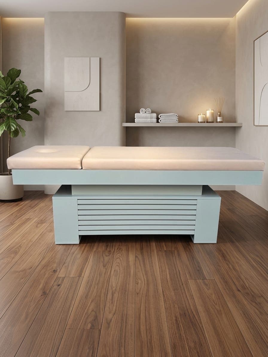 Minimalist Blok Kasa Masaj Yatağı | Pastel Tasarım SPA Sedyesi - Profesyonel spa ve wellness ekipmanı